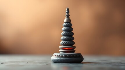 Obraz premium Stacked Stone Tower Sculpture with a Warm Light Decorative Ornament