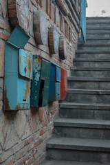 old and rustic metal mailbox at Maiden Bazaar in Tbilisi Georgia