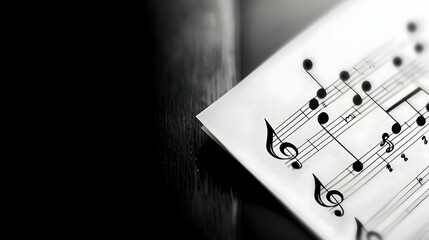 Sheet music displays detailed musical notes on a plain white paper