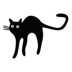 cute cat silhouette icon transparent background