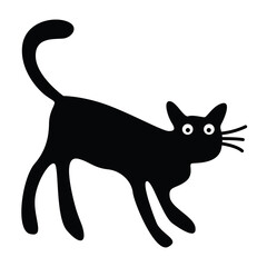 cute cat silhouette icon transparent background