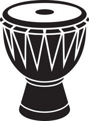 traditional drum darbuka silhouette, black and white silhouette, vector and illustration