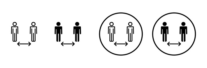 Social distance icon vector. social distancing sign and symbol. self quarantine sign