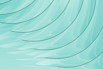Calm relax abstract background, pattern - curved lines of glass surfaces, layered, reflections on...