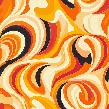 Warm-Toned Abstract Swirl Art