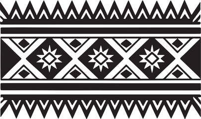 border Ethnic for fabric patterns silhouette, black and white silhouette, vector and&nbsp;illustration