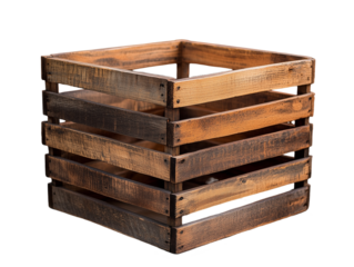 Old wooden crate  ,PNG file isolated on transparent background cut out, clipping path, social media, close up, high quality, web

 