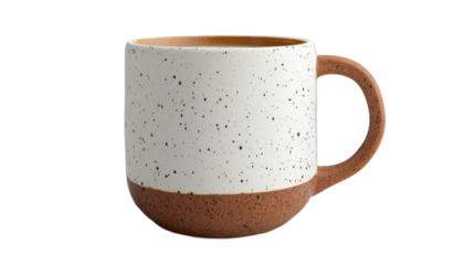 Stylish ceramic mug on a clean background