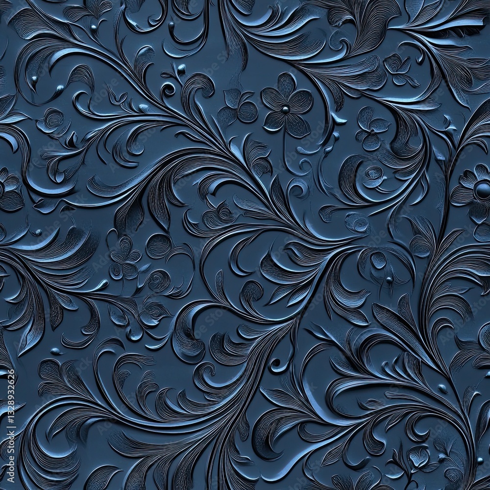 Poster elegant scrollwork patterns with botanical elements soft hues for design projects
