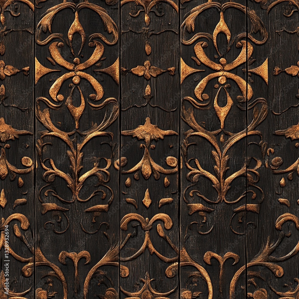 Aufkleber rustic wooden scrollwork patterns intricate design textures for crafts and decor