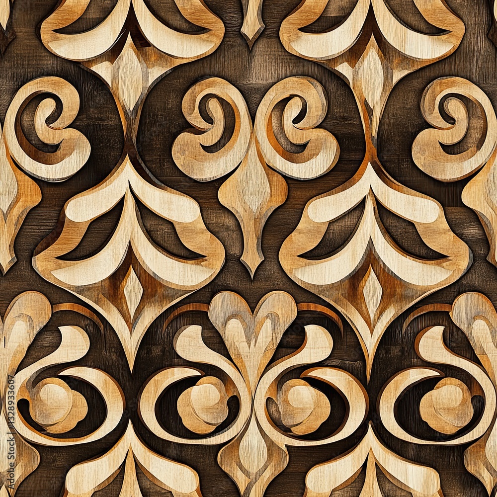 Poster rustic wooden scrollwork patterns textures for backgrounds and design