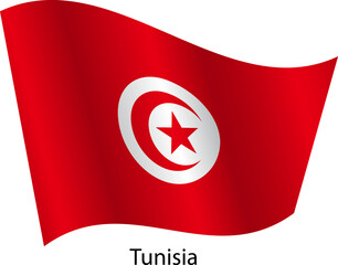 Flag of the country Tunisia on a white background