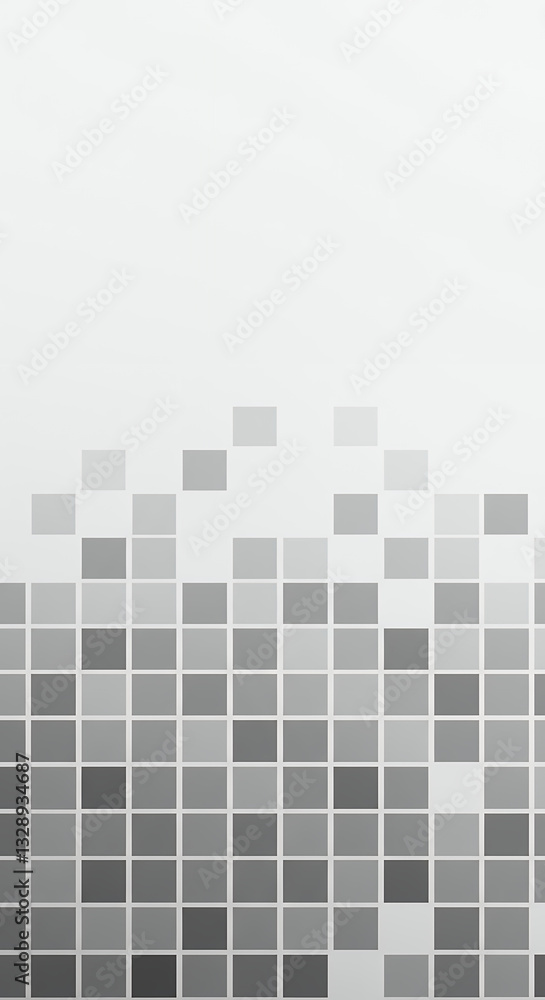 Poster gradient gray pixel mosaic: modern abstract background, subtle color palette for digital art & desig