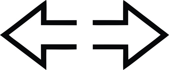 Bidirectional double arrows symbol, vector direction sign