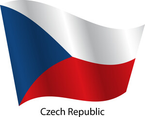 Flag of the country Czech Republic on a white background