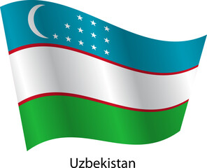 Flag of the country Uzbekistan on a white background