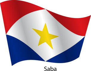 Flag of the country Saba on a white background