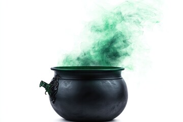 Dark cauldron, green smoke rising