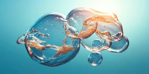 Iridescent Soap Bubbles Floating in Sunlight Banner