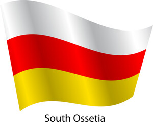 Flag of the country South Ossetia on a white background