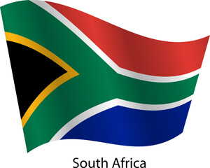 Flag of the country South Africa on a white background