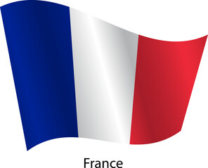 Flag of the country France on a white background