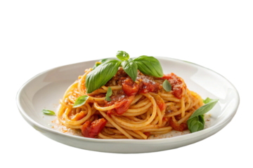 Spaghetti Pasta Dish PNG Isolated on Transparent Background, for Restaurant Menu, Banner, Advertising, Printing, Designing.