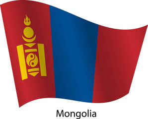 Flag of the country Mongolia on a white background