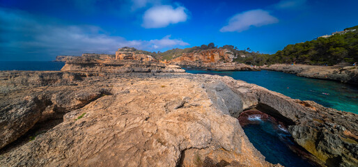 Cala S'Almunia, Santany&iacute;, Mediterranean Sea, Mallorca, Islas Baleares, Spain, Europe