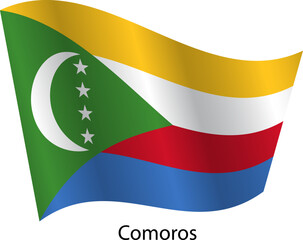 Flag of the country Comoros on a white background