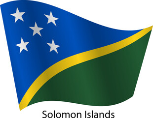 Flag of the country Solomon Islands on a white background