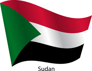 Flag of the country Sudan on a white background