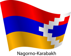 Flag of the country Nagorno Karabakhon a white background