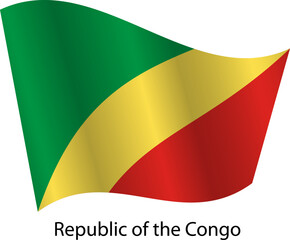 Flag of the country Republic of the Congo on a white background