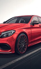 Naklejka premium Futuristic Red Sports Car Design Texture 