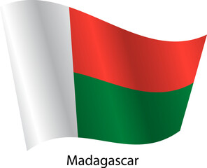 Flag of the country Madagascar on a white background