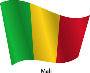 Flag of the country Mali on a white background
