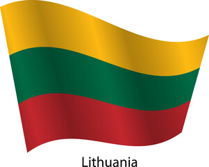 Flag of the country Lithuania on a white background
