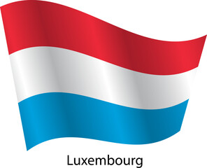 Fototapeta premium Flag of the country Luxembourg on a white background