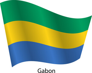 Flag of the country Gabon on a white background