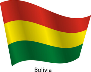 Flag of the country Bolivia on a white background