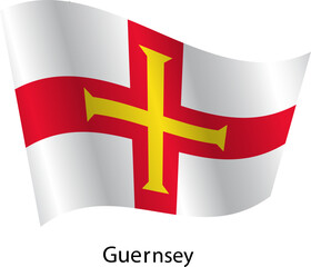 Flag of the country Guernsey on a white background