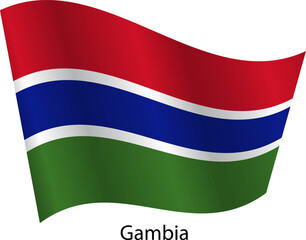 Flag of the country Gambia on a white background