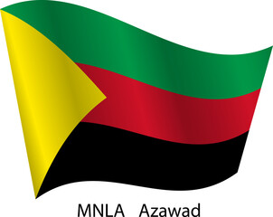 Fototapeta premium Flag of the country MNLA Azawad on a white background