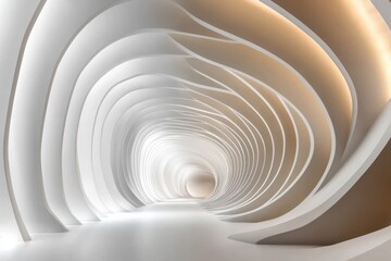 Obraz premium Abstract Minimalist White Architectural Background with Curved Panels and Soft Lighting