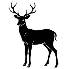 Fototapeta premium a stunning black silhouette of a deer standing tall
