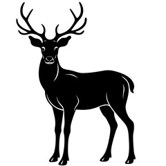 Fototapeta premium a stunning black silhouette of a deer standing tall