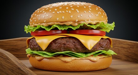 Delicious and big fresh tasty burger