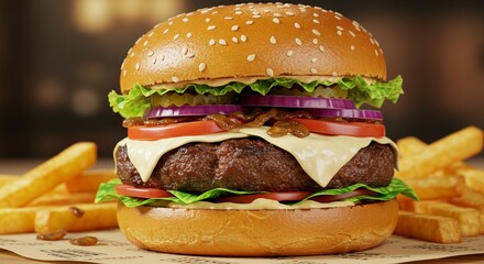 Delicious and big fresh tasty burger