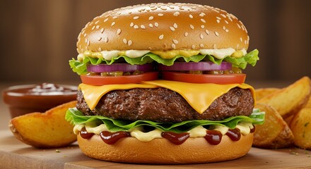 Delicious and big fresh tasty burger